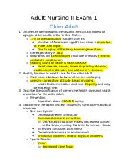 Adult Nursing II Exam 1 Older ADult.docx