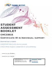 SAB CHCDIV001 Work with diverse people  CHCCCS023 Support independence and wellbeing (1).docx