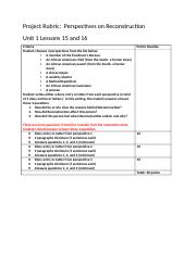 Unit 1 Perspectives on Reconstruction Project Rubric (2).docx