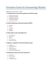 1st Derma Formative Exam Answered.pdf