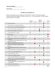 Big five personality test questionnaire pdf