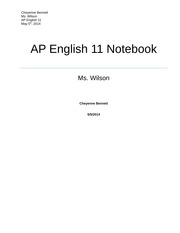 AP English 11 Notebook