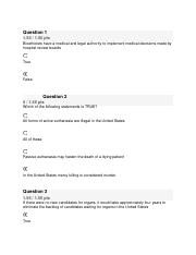 Chapter 8  quiz (Biomedical issue and euthanasia) .docx