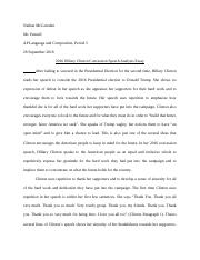 Hillary Clinton Concession Speech Essay