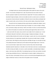 Beowulf Essay- Mythological critique
