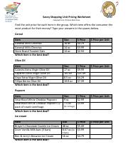 Savvy Shopping Unit Pricing Worksheet.pdf