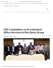 CDC's Subsidiary to Provide Back Office Services to Pak Qatar Group.pdf