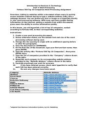 Fortune 500 Top 10 Companies Word Processing Assignment.docx