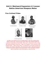 Unit 4 Westward Expansion-4.3 Lesson Native American Diaspora Notes.docx