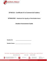V2_SITXINV002 Maintain the Quality of Perishable Items_Student Assessment and Guide.docx