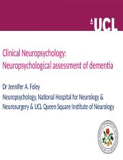 Foley_Neuropsychological assessment of dementia_BB.ppt