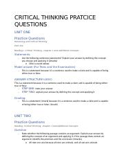 critical thinking practice questions