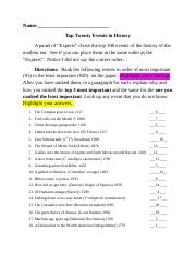Top Twenty Events in History (1).docx