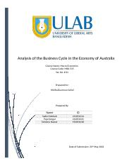 Analysis of the Business Cycle in the Economy of Australia.docx