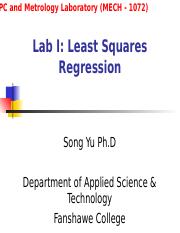 Lab 0  pre-reading - Least Squares Regression.ppt