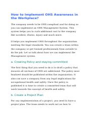 How to Implement OHS Awareness in the Workplace.docx