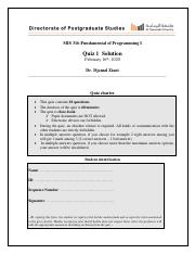 MIS316-Quiz1-Spring 2020 - Solution.pdf