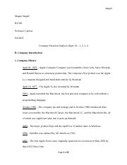 Company Financial Analysis Paper B – 1, 2, 3, 4.docx