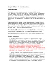 PSYC2002 Midterm Exam Answers 2013