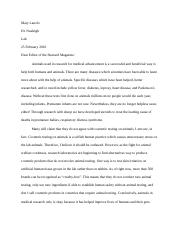 Animals Used in Research Essay