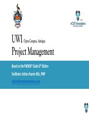 projects management uwi