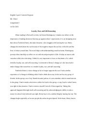 Reflective Essay on A Farewell to Arms.docx