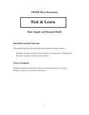 (02) CB2400 Tick & Learn BASIC SUPPLY & DEMAND MODEL