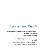 Assessment Task 3 CHCCCS004–Written Questions.docx