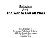 American Religioius History  11.18.14 Powerpoint WWI