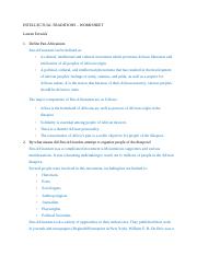 WORKSHEET - INTELLECTUAL TRADITIONS - PART 1.docx