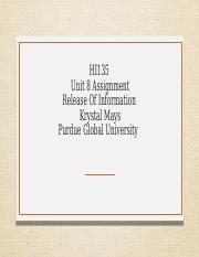 HI135 Unit 8 Assignment .pptx