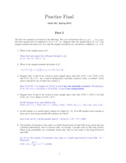 MATH 231 Probability and Statistics Practice Final 01_Solution