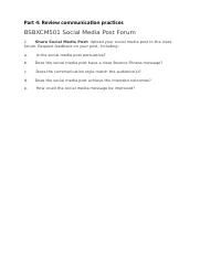 BSBXCM501 Social Media Post Forum.docx