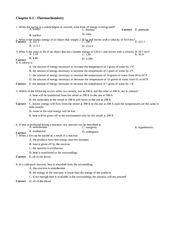 Practice exam 6.1-Thermochemistry