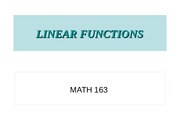 LINEAR FUNCTIONSM163the one I will use