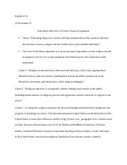 Individual reflection on Former Classical Argument.docx