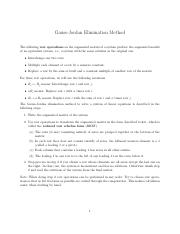 Gauss-Jordan Elimination Method 