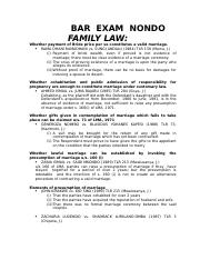 Bar Exams-Family law.doc