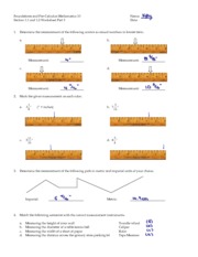 Math 10 Imperial Units of Length Part I Worksheet Key
