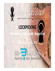 UFAI 006.pdf - LOCKPICKING al deportivo Santander, enero, 2018 sh3llcon.es índice • • • • • • • • • • Lockpicking y | Course Hero