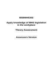 BSBWHS302 ⁮Final Theory Assessment - Assessor Version (FINAL).docx