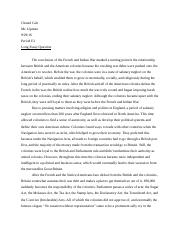 French and Indian War Long Essay