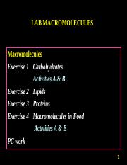 5 and 6 Macromolecules I and II F-2016