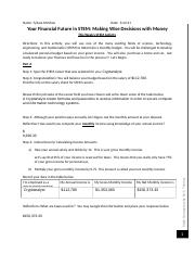 STEM Activity - Your Financial Future in STEM a budget activity -editable 2.docx