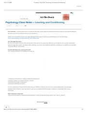 Psychology Class Notes _ Psychology of Learning and Conditioning.pdf