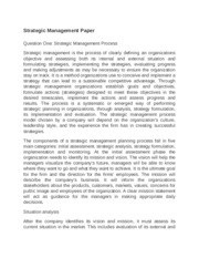 Strategic Management Paper