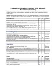 Personal Wellness Assessment - Lifestyle Assessment Inventory.docx