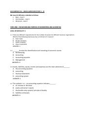 ACCOUNTING 511 ONLINE MOCK QUESTIONS (TOPIC 1 - 4)