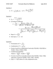 Midterm Formula sheet