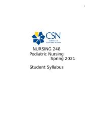Nurs. 248 Pediatric Syllabus.docx